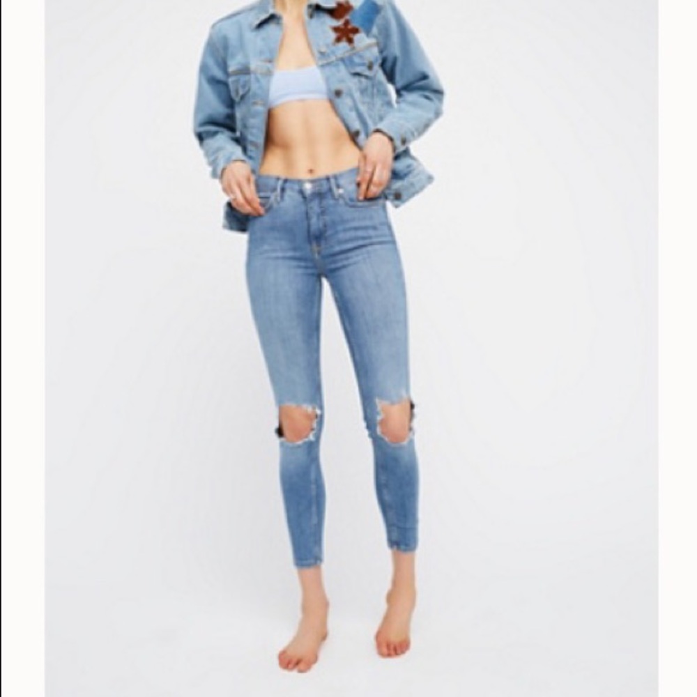 Free people high rise busted skinny jean